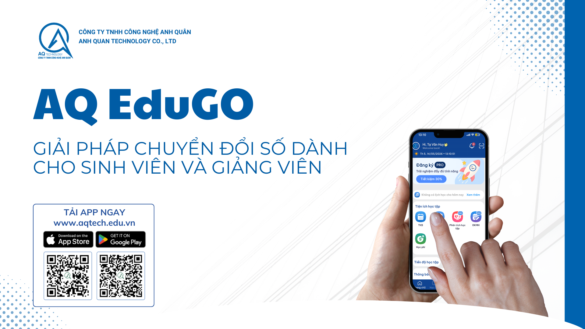 AQ EduGO – Giải pháp giáo dục số trên nền tảng di động dành cho Sinh viên và Giảng viên