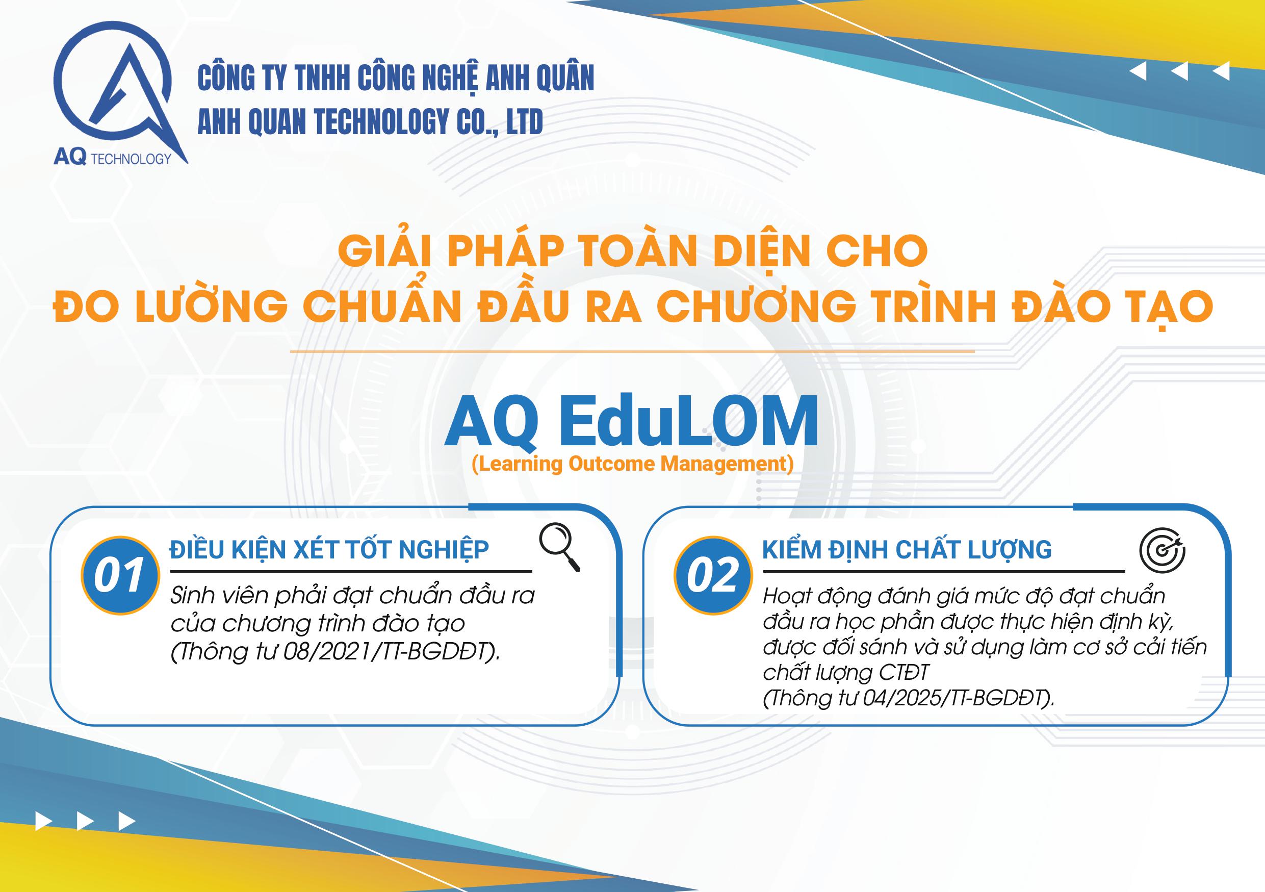 AQ EduLOM – Giải pháp toàn diện cho đo lường chuẩn đầu ra chương trình đào tạo